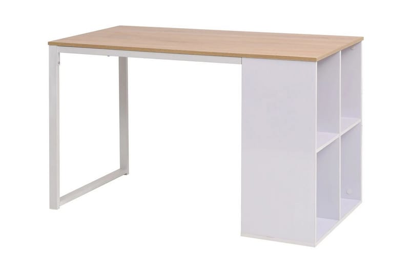 Skrivebord 120 X 60 X 75 Cm Eg Og Hvid - Brun - Skrivebord