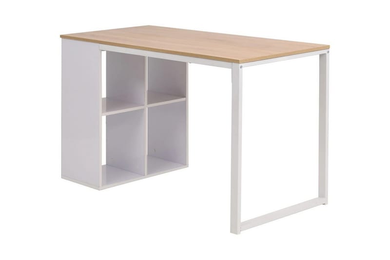 Skrivebord 120 X 60 X 75 Cm Eg Og Hvid - Brun - Møbler - Borde - Kontorbord - Skrivebord
