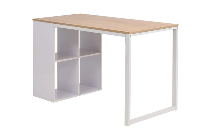 Skrivebord 120 X 60 X 75 Cm Eg Og Hvid - Brun - Skrivebord