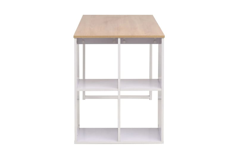 Skrivebord 120 X 60 X 75 Cm Eg Og Hvid - Brun - Møbler - Borde - Kontorbord - Skrivebord