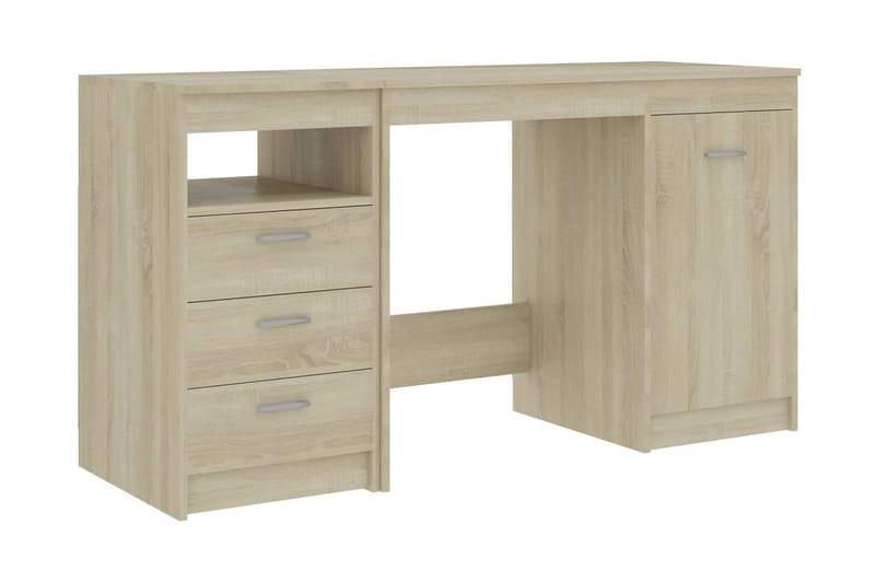 Skrivebord 140x50x76 cm Spånplade Sonoma-Eg - Brun - Skrivebord