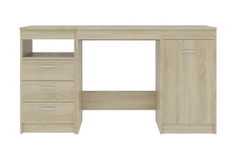 Skrivebord 140x50x76 cm Spånplade Sonoma-Eg - Brun - Møbler - Borde - Kontorbord - Skrivebord