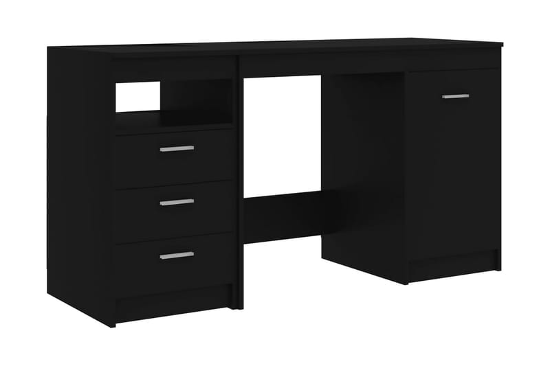 Skrivebord 140x50x76 cm Spånplade Sort - Sort - Møbler - Borde - Kontorbord - Skrivebord