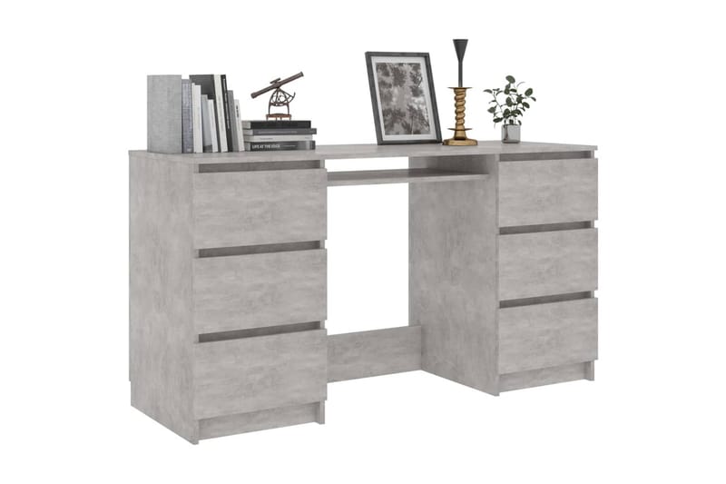 Skrivebord 140x50x77 cm Spånplade Betongrå - Grå - Møbler - Borde - Kontorbord - Skrivebord