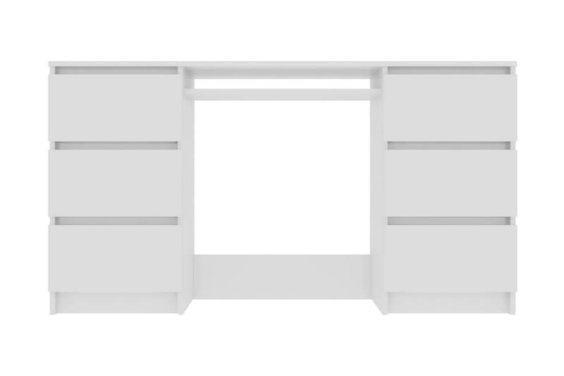 Skrivebord 140x50x77 cm Spånplade Højglans Hvid - Hvid - Møbler - Borde - Kontorbord - Skrivebord