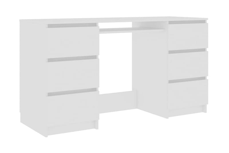 Skrivebord 140x50x77 cm Spånplade Hvid - Hvid - Skrivebord
