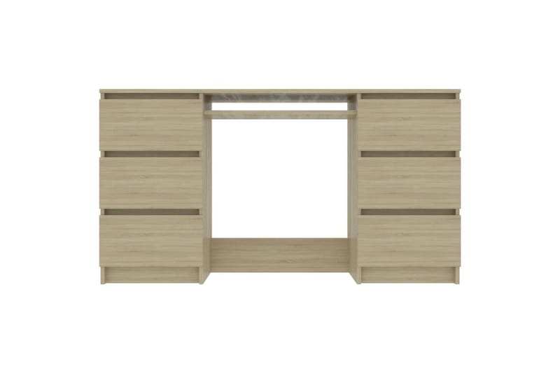 Skrivebord 140x50x77 cm Spånplade Sonoma-Eg - Brun - Møbler - Borde - Kontorbord - Skrivebord