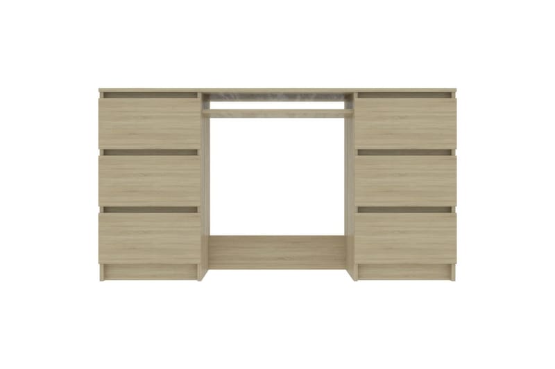 Skrivebord 140x50x77 cm Spånplade Sonoma-Eg - Brun - Skrivebord