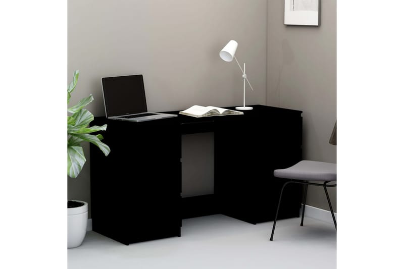 Skrivebord 140x50x77 cm Spånplade Sort - Sort - Møbler - Borde - Kontorbord - Skrivebord
