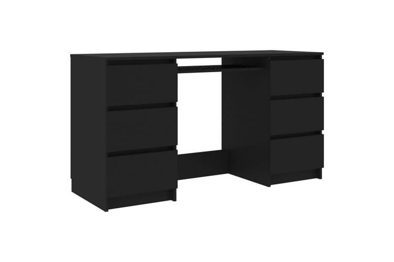 Skrivebord 140x50x77 cm Spånplade Sort - Sort - Møbler - Borde - Kontorbord - Skrivebord