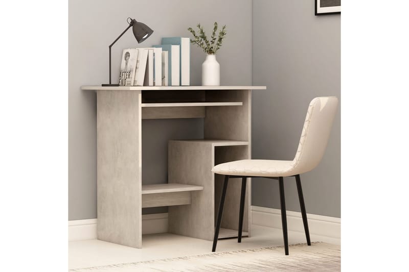 skrivebord 80 x 45 x 74 cm spånplade betongrå - Grå - Skrivebord