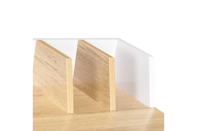 Skrivebord 80 x 50 x 84 cm hvid og naturfarvet - Hvid - Møbler - Borde - Kontorbord - Skrivebord