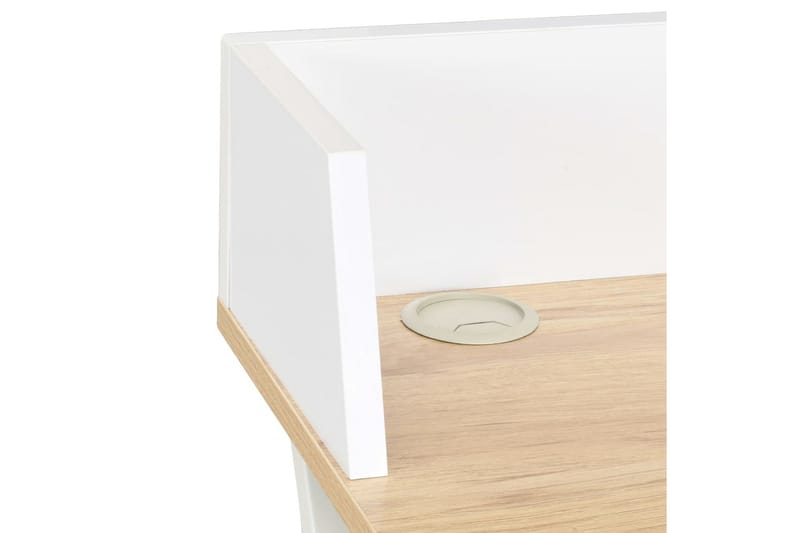 Skrivebord 80 x 50 x 84 cm hvid og naturfarvet - Hvid - Møbler - Borde - Kontorbord - Skrivebord