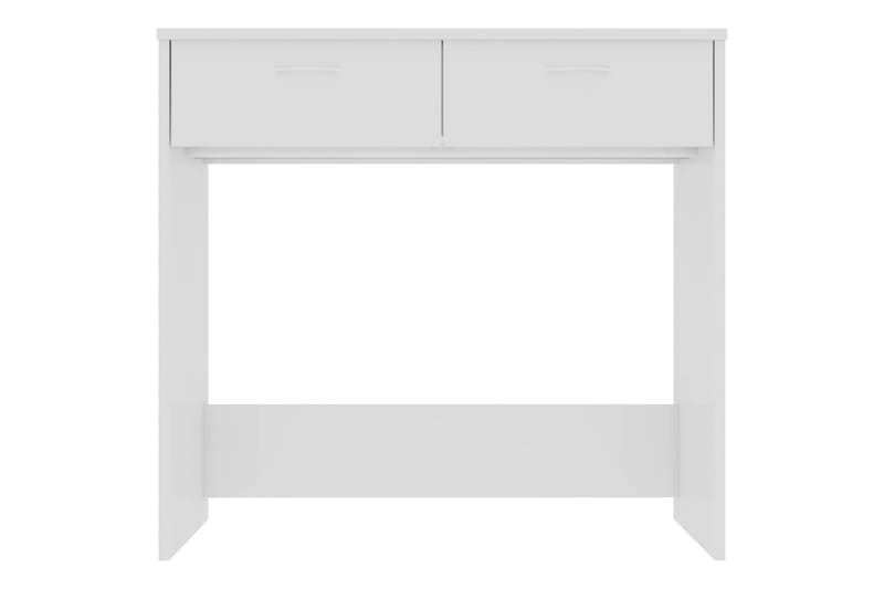 Skrivebord 80x40x75 cm Spånplade Hvid Højglans - Hvid - Skrivebord