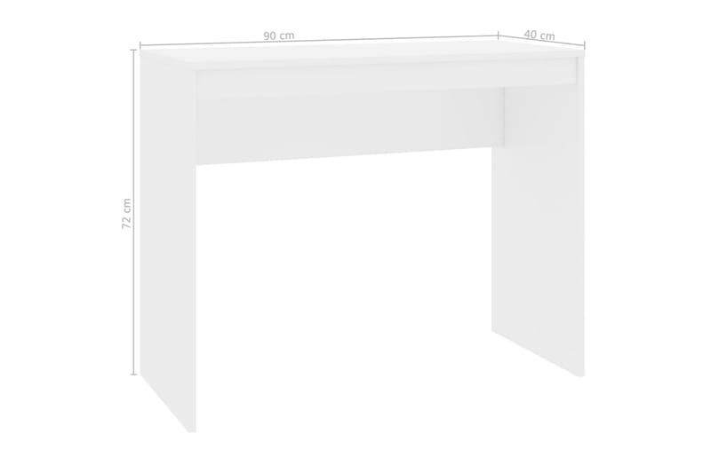 Skrivebord 90 x 40 x 72 cm spånplade hvid højglans - Hvid - Skrivebord