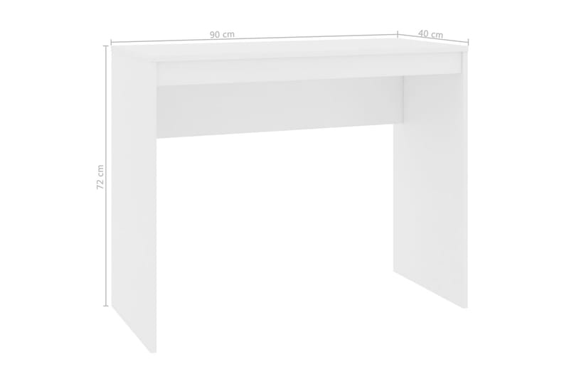 Skrivebord 90 x 40 x 72 cm spånplade hvid - Hvid - Skrivebord