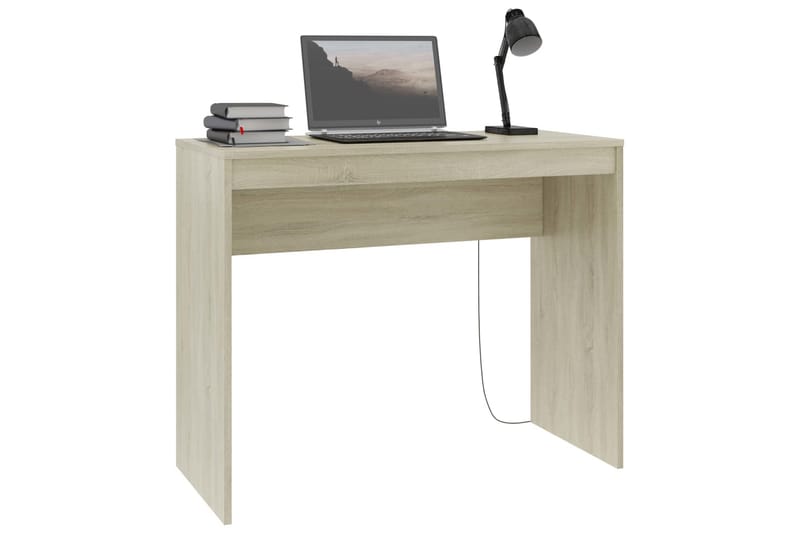 Skrivebord 90 x 40 x 72 cm spånplade sonoma-eg - Brun - Møbler - Borde - Kontorbord - Skrivebord