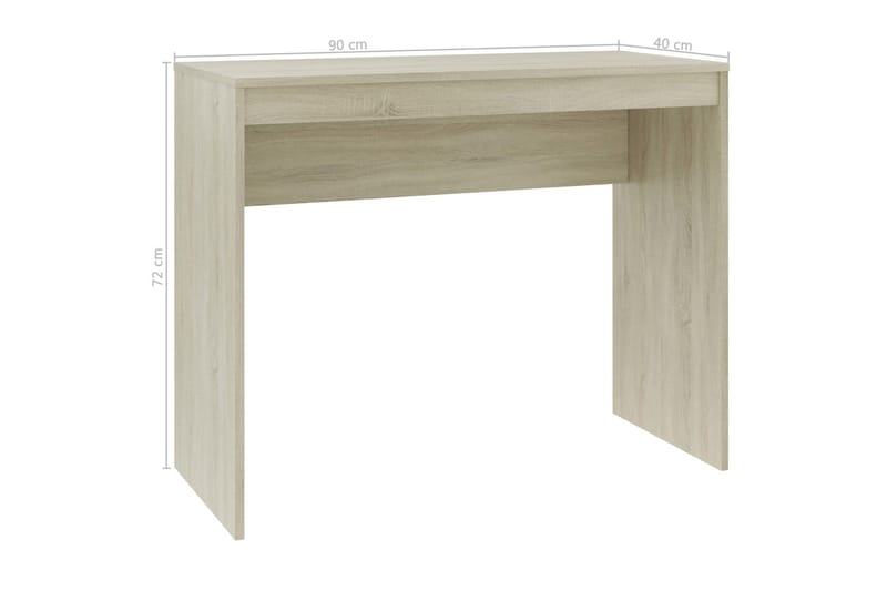 Skrivebord 90 x 40 x 72 cm spånplade sonoma-eg - Brun - Møbler - Borde - Kontorbord - Skrivebord