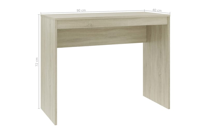 Skrivebord 90 x 40 x 72 cm spånplade sonoma-eg - Brun - Skrivebord