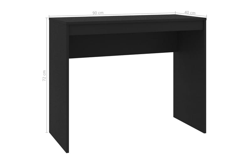 Skrivebord 90 x 40 x 72 cm spånplade sort - Sort - Skrivebord
