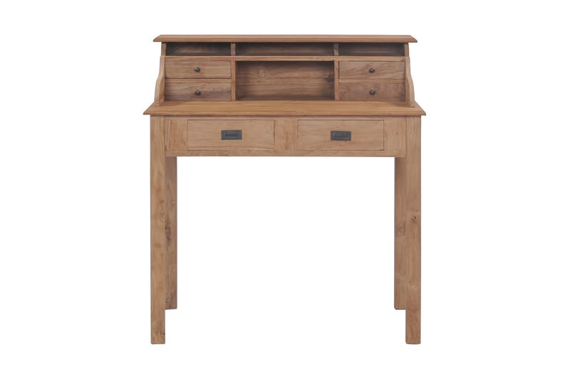Skrivebord 90 X 50 X 100 Cm Massivt Teaktræ - Brun - Møbler - Borde - Kontorbord - Skrivebord