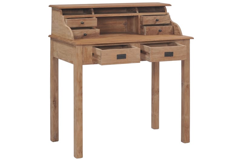Skrivebord 90 X 50 X 100 Cm Massivt Teaktræ - Brun - Møbler - Borde - Kontorbord - Skrivebord