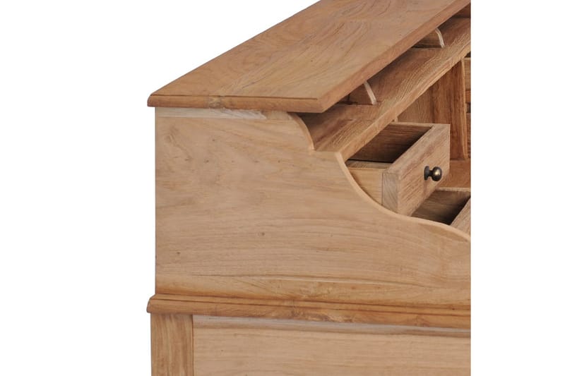 Skrivebord 90 X 50 X 100 Cm Massivt Teaktræ - Brun - Møbler - Borde - Kontorbord - Skrivebord
