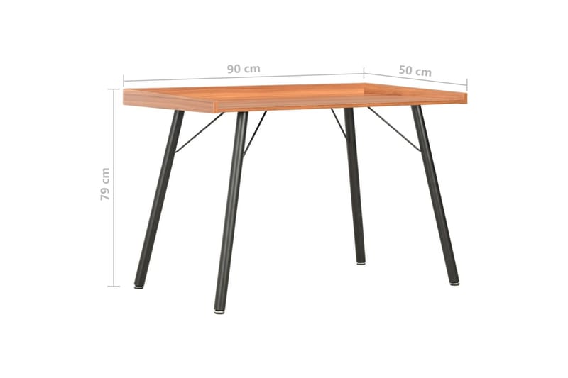 Skrivebord 90 x 50 x 79 cm brun - Brun - Skrivebord