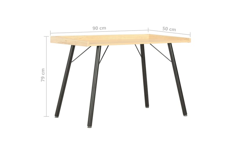 Skrivebord 90 x 50 x 79 cm egetræ - Brun - Skrivebord