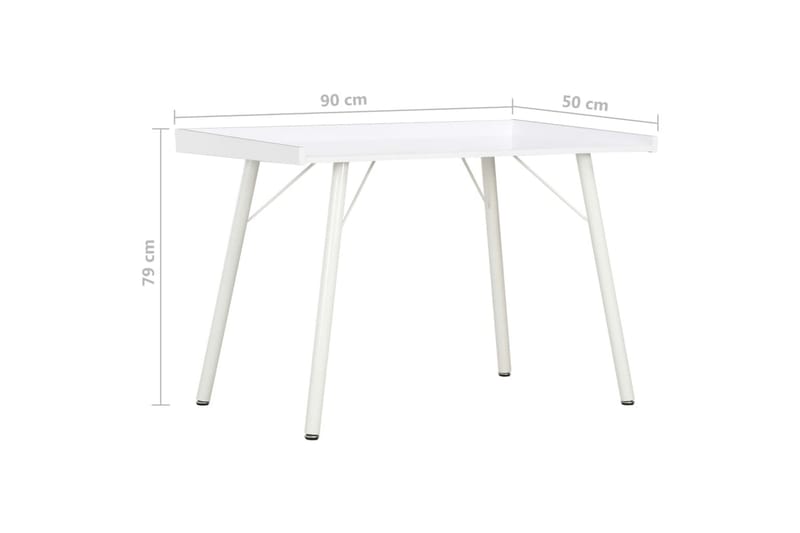 Skrivebord 90 x 50 x 79 cm hvid - Hvid - Skrivebord