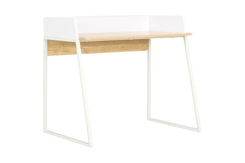 Skrivebord 90 x 60 x 88 cm hvid og eg - Hvid - Skrivebord