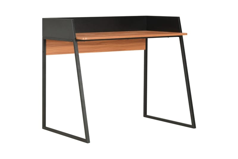 Skrivebord 90 x 60 x 88 cm sort og brun - Sort - Skrivebord