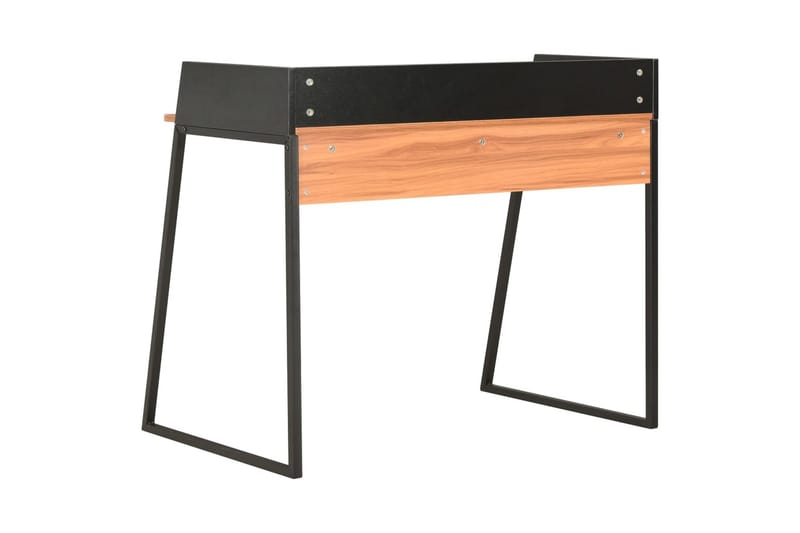 Skrivebord 90 x 60 x 88 cm sort og brun - Sort - Skrivebord