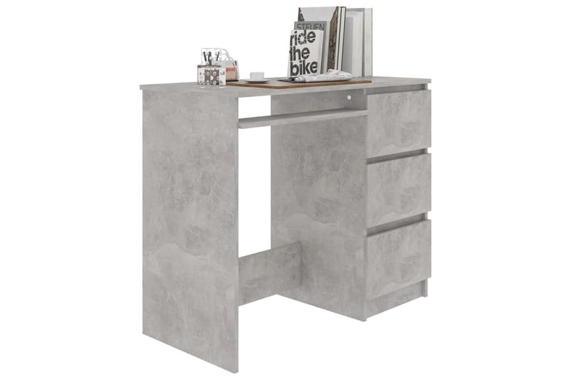 Skrivebord 90x45x76 cm Spånplade Betongrå - Grå - Møbler - Borde - Kontorbord - Skrivebord