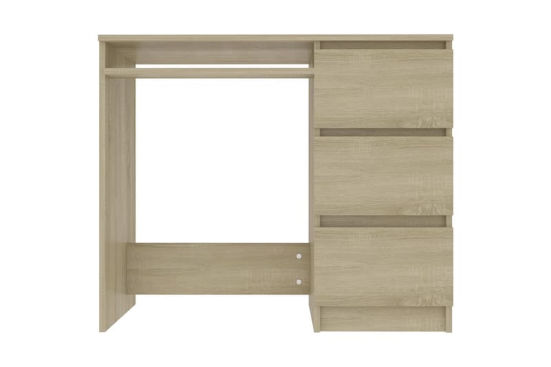 Skrivebord 90x45x76 cm Spånplade Sonoma-Eg - Brun - Møbler - Borde - Kontorbord - Skrivebord