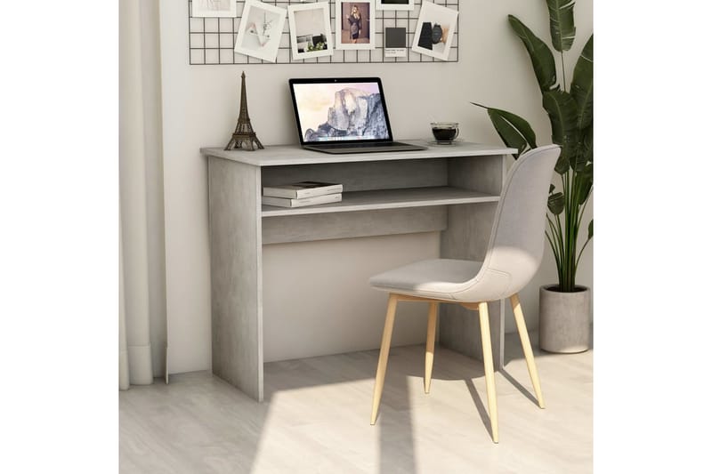 Skrivebord 90x50x74 cm Spånplade Betongrå - Grå - Skrivebord