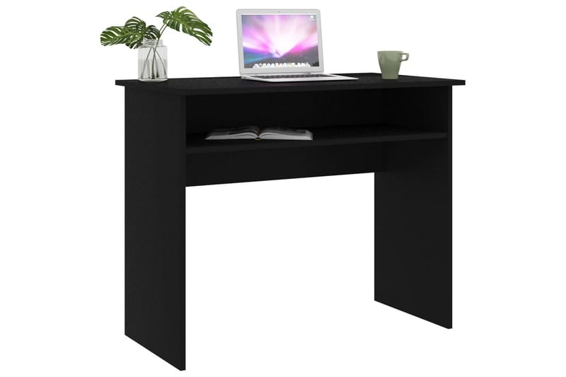 Skrivebord 90x50x74 cm Spånplade Sort - Sort - Møbler - Borde - Kontorbord - Skrivebord