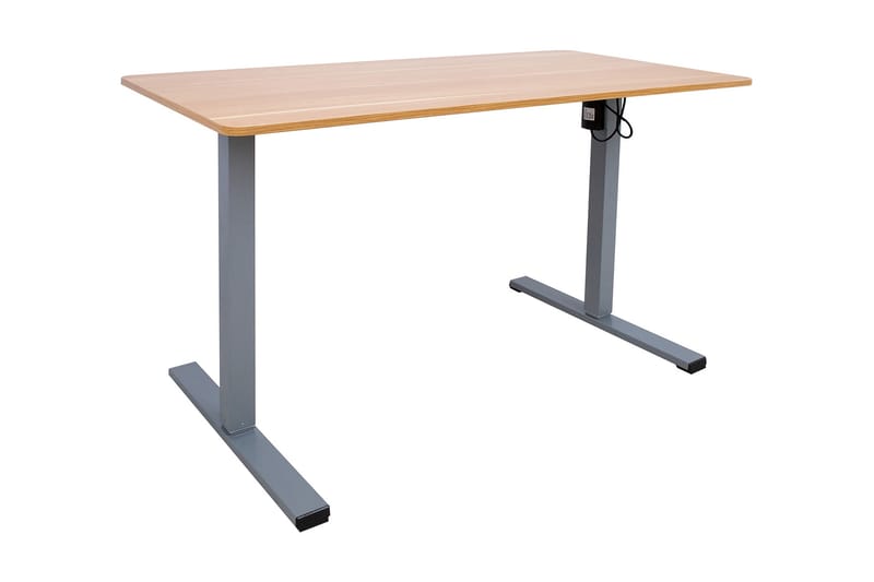 Skrivebord Ergo Optimal med motor 120x60 cm Eg/Grå - Skrivebord