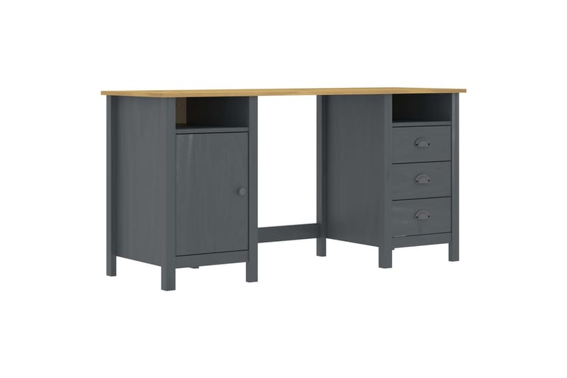 Skrivebord Hill Range 150x50x74 cm Massivt Fyrretræ Grå - Møbler - Borde - Kontorbord - Skrivebord