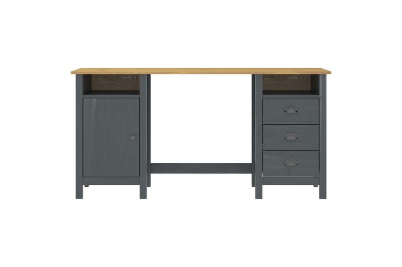 Skrivebord Hill Range 150x50x74 cm Massivt Fyrretræ Grå - Møbler - Borde - Kontorbord - Skrivebord