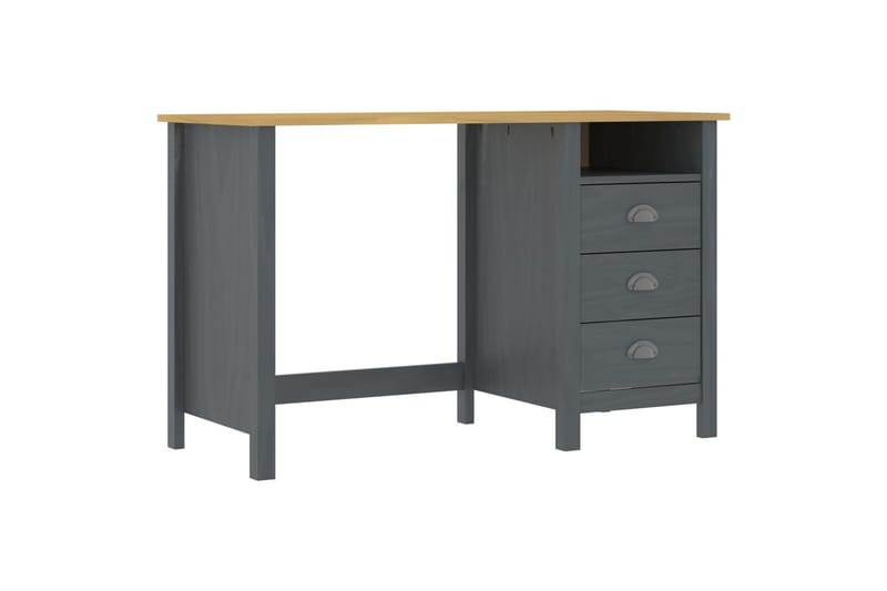 Skrivebord Hill Range 3 Skuffer 120x50x74 cm Fyrretræ Grå - Møbler - Borde - Kontorbord - Skrivebord