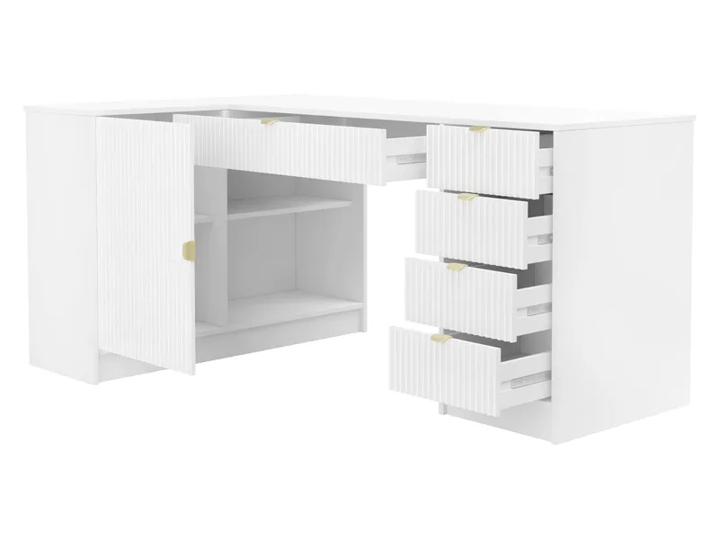 skrivebord Hjørneskrivebord TIRENO hvid - Møbler - Borde - Kontorbord - Skrivebord - hjørneskrivebord