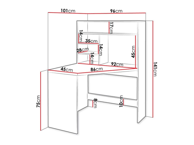skrivebord Hjørneskrivebord ZAYDEN beige - Møbler - Borde - Kontorbord - Skrivebord - hjørneskrivebord
