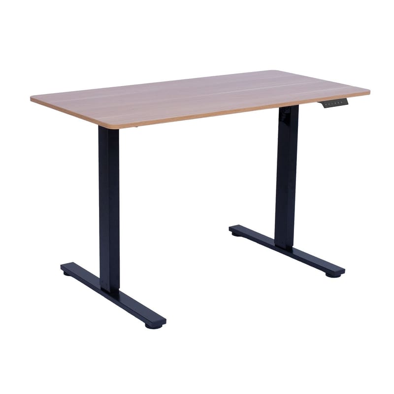 Skrivebord HOME4YOU Ergo Fit med 1 motor 120x60x71,5-116 cm Eg/sort, Eg/sort