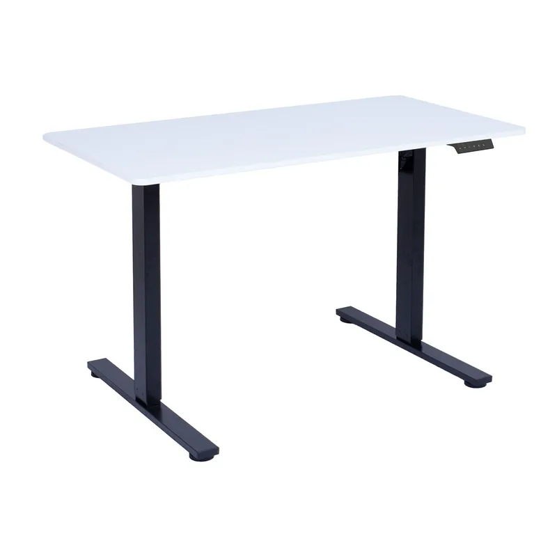 Skrivebord HOME4YOU Ergo Fit med 1 motor 120x60x71,5-116 cm Hvid/sort, Hvid/sort