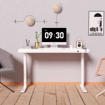 Skrivebord HOME4YOU Ergo Fit med 1 motor 122x62x73,5-118 cm Hvid - Hvid - Møbler - Borde - Kontorbord - Skrivebord - hæve-sænke-bord