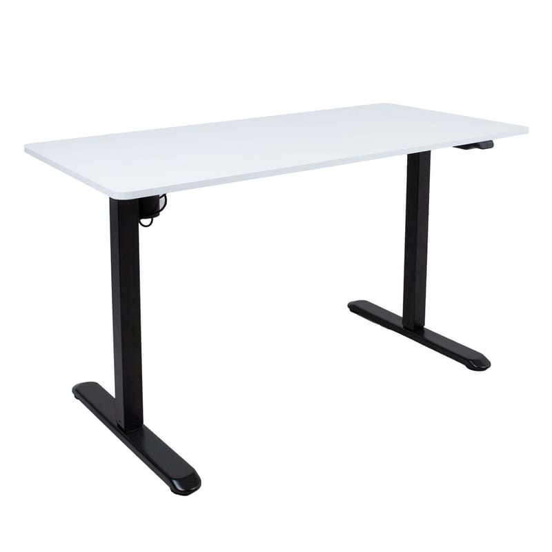 Skrivebord HOME4YOU Ergo Light med 1 motor 120x60x73-118 cm Hvid/sort, hvid/sort