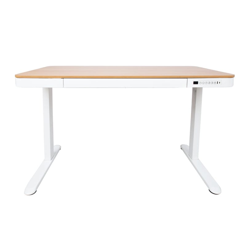 Skrivebord HOME4YOU Ergo med 1 motor 120x60x72-121 cm Eg/Hvid - eg/hvid - Møbler - Borde - Kontorbord - Skrivebord - hæve-sænke-bord