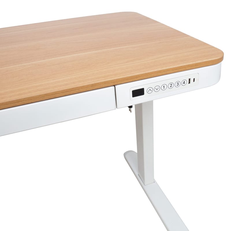 Skrivebord HOME4YOU Ergo med 1 motor 120x60x72-121 cm Eg/Hvid - eg/hvid - Møbler - Borde - Kontorbord - Skrivebord - hæve-sænke-bord