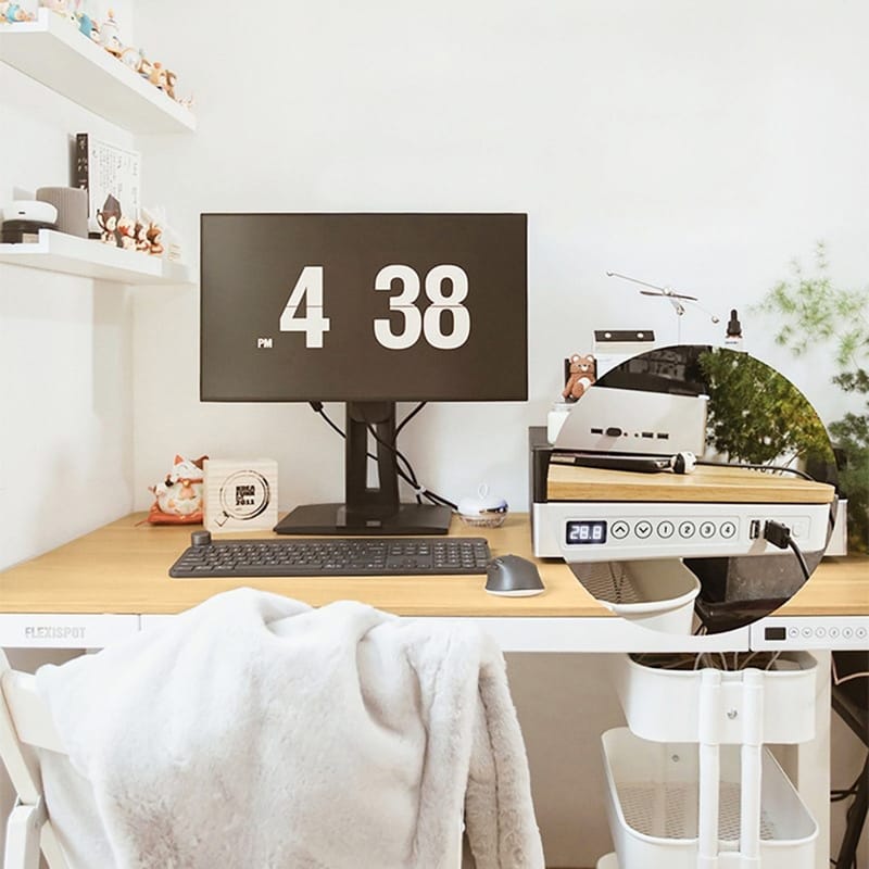 Skrivebord HOME4YOU Ergo med 1 motor 120x60x72-121 cm Eg/Hvid - eg/hvid - Møbler - Borde - Kontorbord - Skrivebord - hæve-sænke-bord